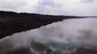 Pontoon Köprüsü 'nde trafik vardı. Hava Görünümü