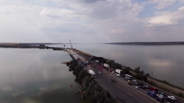 Circulation Sur Pont Ponton Vue Aérienne — Video