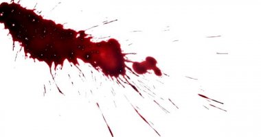 Kırmızı boya damlaları. Kan sıçrama seti. Korku Filmi Efektleri