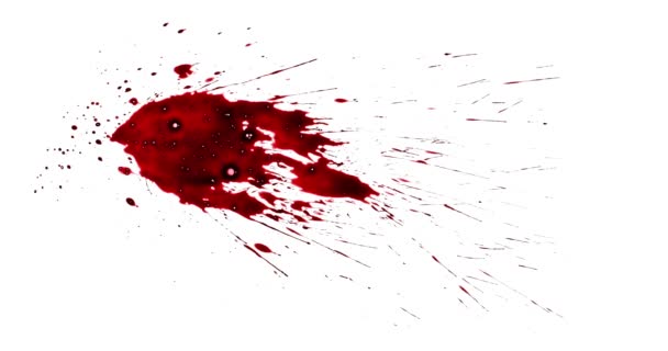 Всплески Красной Краски Набор Брызг Крови Эффекты Ужасов — стоковое видео