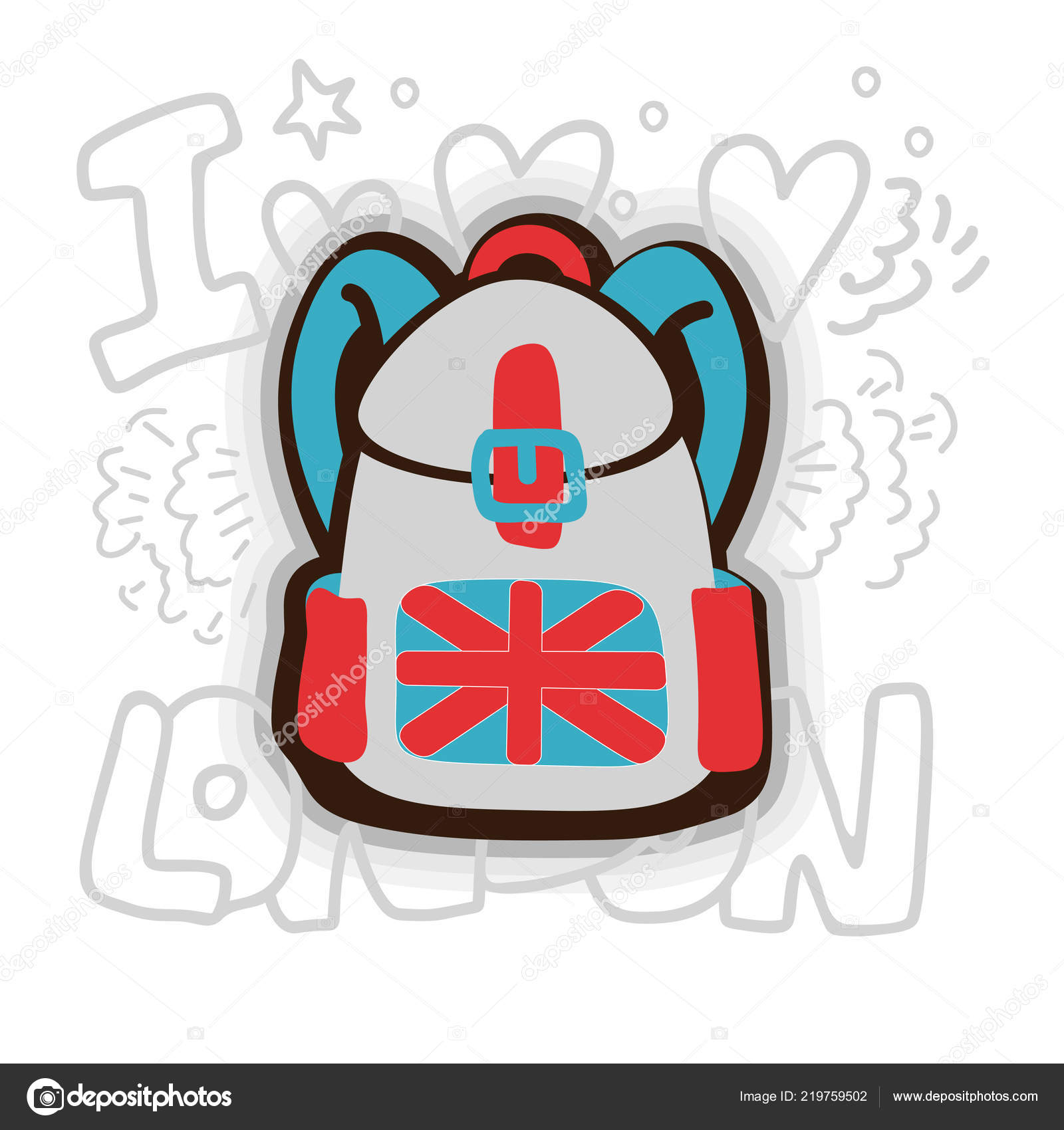 Del Fumetto Inglese Zaino Borsa Scholl Con Bandiera Inglese