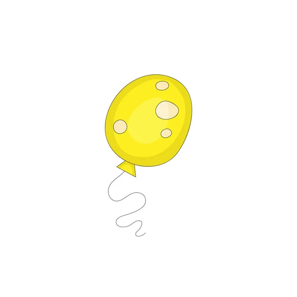 Ballon jaune drôle icône de dessin animé isolé sur fond blanc. Ballon de dessin animé style fun plat pour site web, affiche, pancarte et papier peint . — Image vectorielle