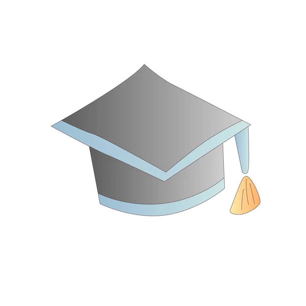 Desenhos animados bonitos ícone do vetor da tampa da graduação. Ilustração do ícone de chapéu de pós-graduação, cores cinza. Escola e faculdade bonito ilustração de craduation cap — Vetor de Stock