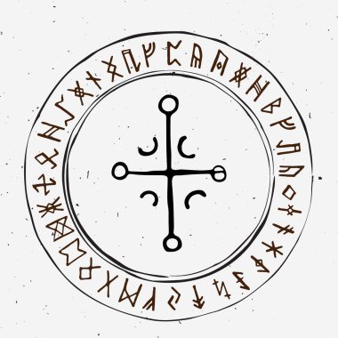 Yazıda İskandinav islandic ve viking runes ayarlayın. Sihirli el komut dosyası kullanan talismans semboller çizin. İzlanda'daki eski tılsımlar vektör kümesi. Galdrastafir, mistik erken Kuzey büyü belirtileri. Etnik İskandinav viking