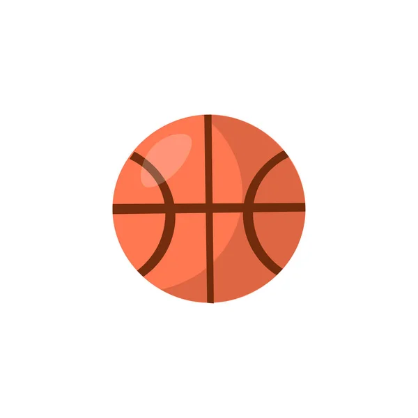篮球矢量卡通图标。圆形橙色球为篮球,卡通标志,隔离在白色 — 图库矢量图片