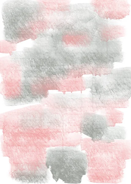 Aquarelle rose et gris fond vertical. Dessin à la main toile de fond aquarelle avec de la peinture fluide et de l'eau. Effet du papier transparent et technique liquide de dessin — Photo