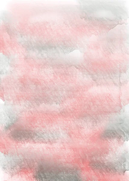 pink and grey watercolor vertical background. Hand draw watercolor backdrop with flowing paint and water. Effect of transparent paper and liquid technique of drawing