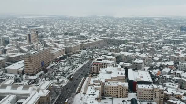 Aerial View Ploiesti City Center Eastern Romania Drone Shot Main — Stock Video