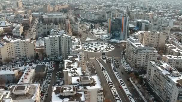 Aerial View Ploiesti City Center Eastern Romania Drone Shot Main — Stock Video