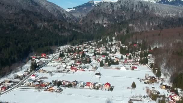 Aerial View Cheia Mountain Resort Travel Destination Prahova County Romania — Stock Video
