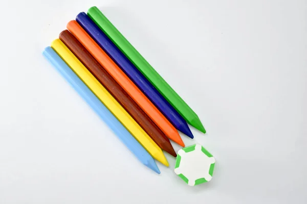 Big Colourful Crayons Kids — Stock fotografie