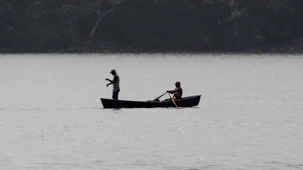 Pêcheurs Sur Lac Catemaco Ville Magique Mexicaine Titre Donné Aux — Video