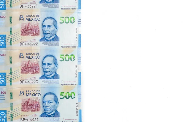 Mexicaans geld op witte achtergrond — Stockfoto