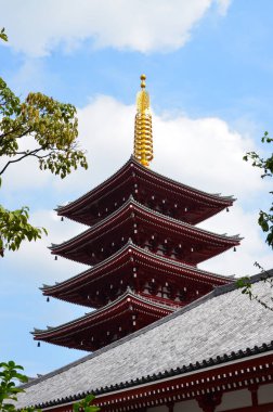 Asakusa tapınağı kompleksinin avlusundaki kule..