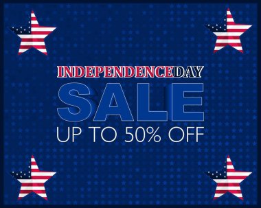 Bağımsızlık Günü indirimi,% 50 'ye kadar indirimli: işiniz için vektör.