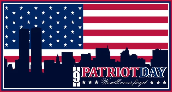 Illustration Vectorielle Commémoration Patriot Day Des États Unis Parfait Pour — Image vectorielle