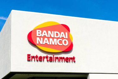 Bandai Namco logosu Japon video oyunu geliştiricisi ve yayıncısı Bandai Namco Entertainment America merkez kampüsü - Santa Clara, California, ABD - 2020