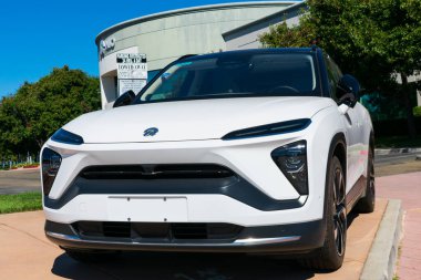 NIO ES6 elektrikli SUV yarı otonom otomobil üreticisi NIO yazılım geliştirme ofisi Silikon Vadisi 'nde sergileniyor - San Jose, California, ABD - 2019