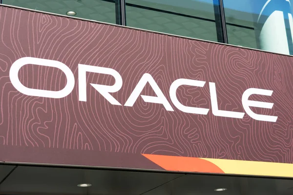 Firma Oracle Fachada Moscone Center Anunciando Oracle Openworld 2019 Una — Foto de Stock