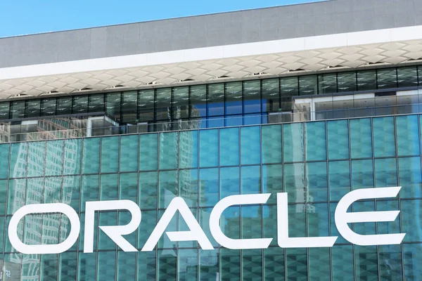 Firma Oracle Fachada Moscone Center Anunciando Oracle Openworld 2019 Una — Foto de Stock