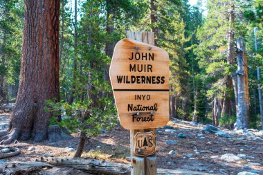 John Muir Wilderness, Inyo Ulusal Orman tabelası Birleşik Devletler Orman Hizmetleri - Kaliforniya, ABD - 2020