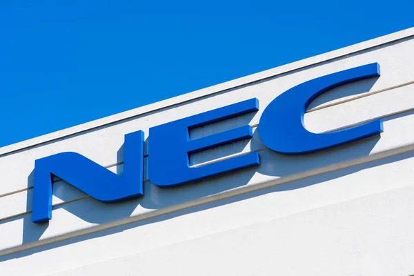 Nec 아메리카 Nec Corporation America 실리콘 밸리의 캠퍼스에서 서명하였다 Nec — 스톡 사진