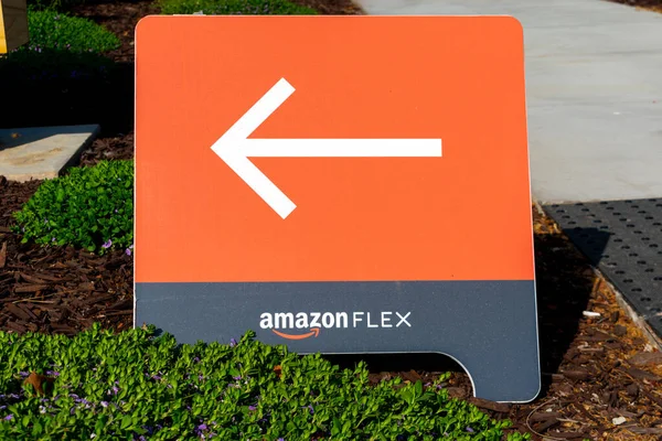 Amazon Flex Sign Weist Unabhängigen Auftragnehmern Den Weg Lieferdiensten Amazon — Stockfoto