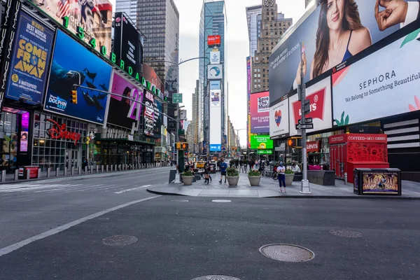 Calles Vacías Times Square Ciudad Nueva York Durante Bloqueo Debido — Foto de Stock