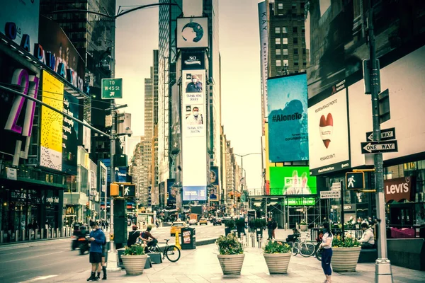 Calles Vacías Times Square Ciudad Nueva York Durante Bloqueo Debido — Foto de Stock