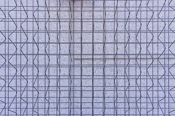 Close Dari Latar Belakang Dan Tekstur Pagar Logam Terhadap Dinding — Stok Foto