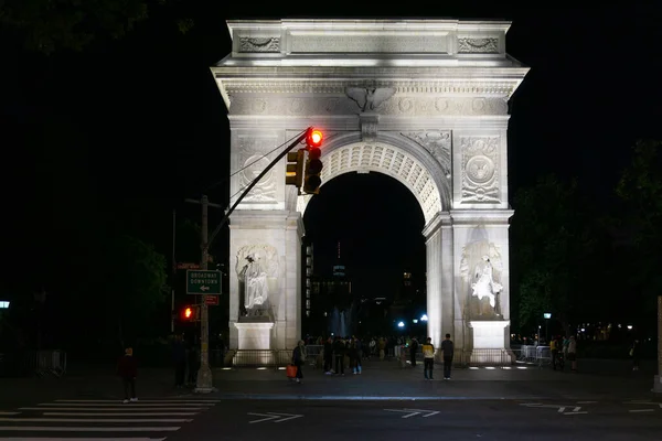 Washington Square Arch Washington Square Park Nueva York Durante Noche — Foto de Stock