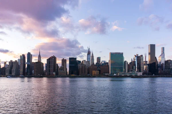 Een Luchtfoto Van Skyline Van New York Wolkenkrabbers Van Midtown — Stockfoto