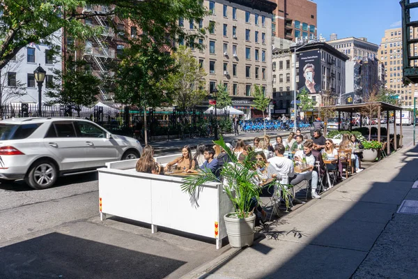 Ciudad Nueva York Estados Unidos Octubre 2020 Cena Aire Libre — Foto de Stock