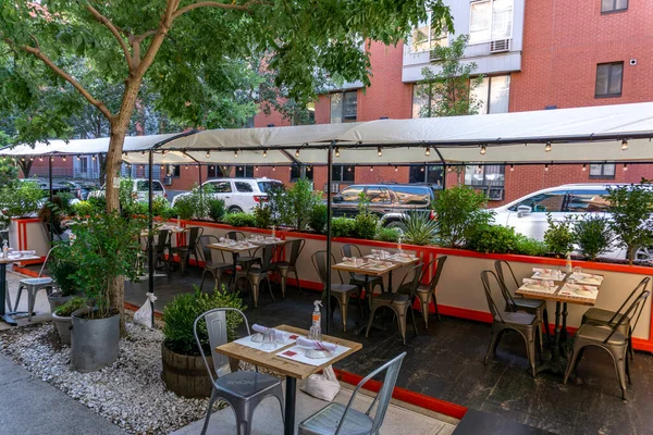 New York Usa Oktober 2020 Ein Leeres Außenrestaurant Downtown Manhattan — Stockfoto
