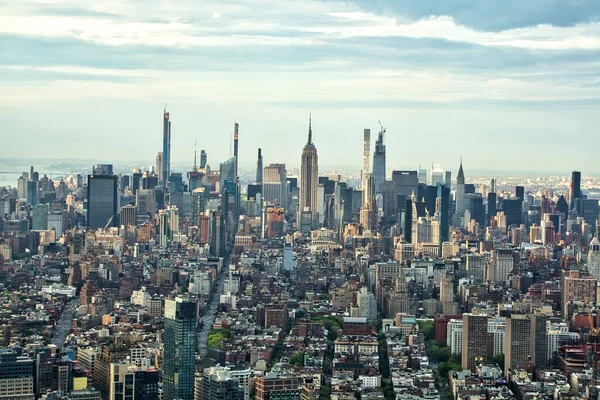 Flygbild Över New York City Skyline Dagsljus — Stockfoto
