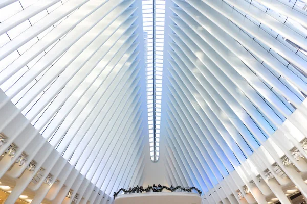 Techo Del Oculus Vista Interior Estación World Trade Center —  Fotos de Stock