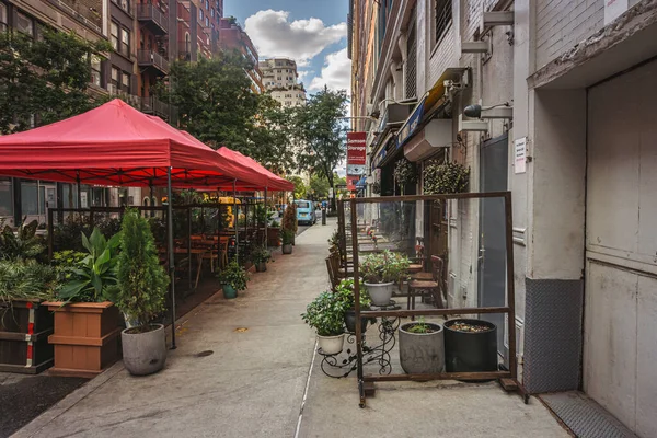 Nueva York Estados Unidos Septiembre 2020 Restaurante Aire Libre Vacío — Foto de Stock