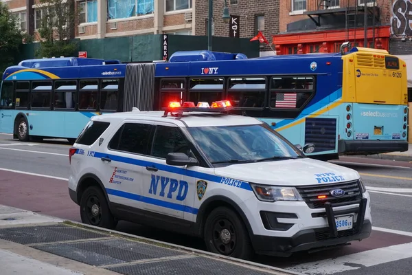 Nova Iorque Eua Setembro 2020 Nypd Police Car Explorer Sirens — Fotografia de Stock