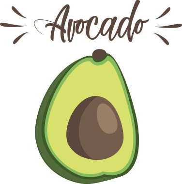 İmza ile boyanmış avokado yarısı