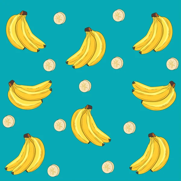 Blue Background Bananas — Stock Vector