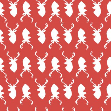 Geyik ve boynuz desenli arka plan