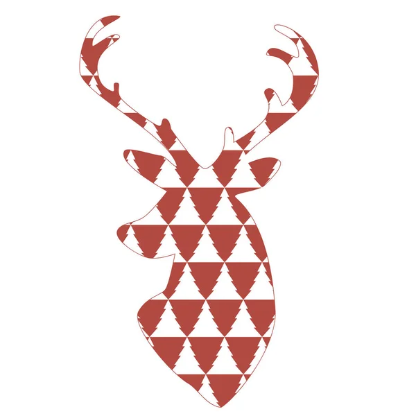 Cerf Avec Impression Sapin — Image vectorielle