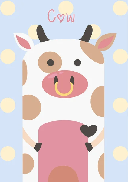 Plakát Pro Děti Kreslenou Krávou — Stockový vektor