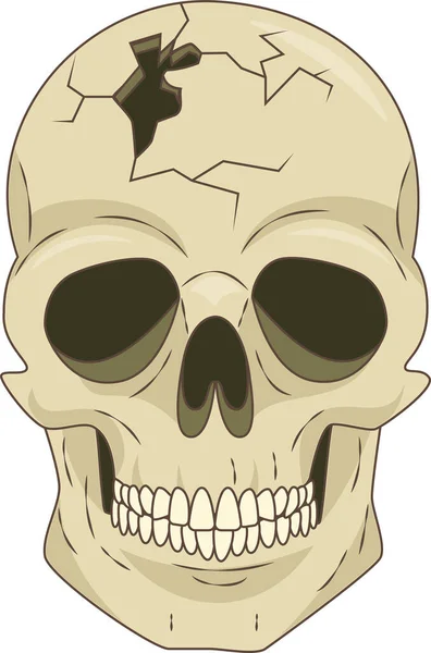 Cráneo Pintado Con Una Cabeza Perforada — Archivo Imágenes Vectoriales