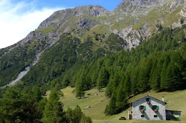 Pitoresca Casa Montanha Nos Alpes Perto Lago San Giacomo Vale — Fotografia de Stock