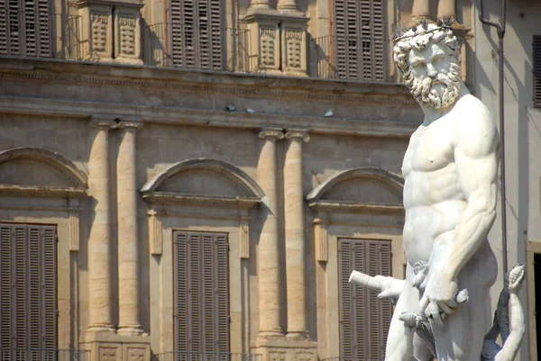 Fontana Del Nettuno Detta Anche Piazza Biancone Una Fontana Firenze — Foto Stock