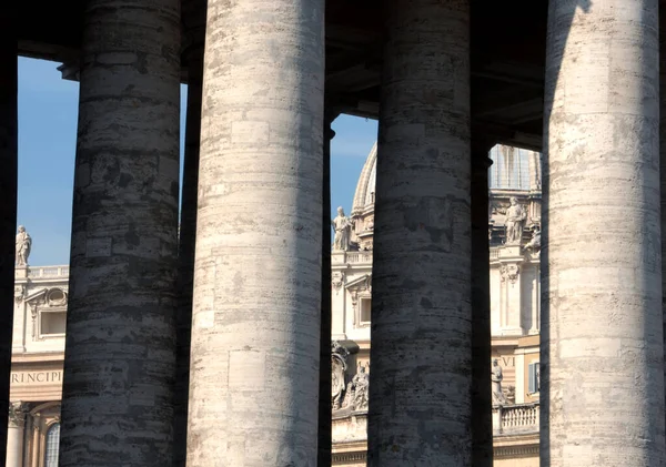 Famous Colonnade Peter Square Vatican State Which Made Large Columns — Stock Photo, Image