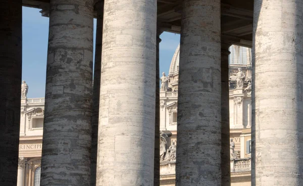 Famous Colonnade Peter Square Vatican State Which Made Large Columns — Stock Photo, Image