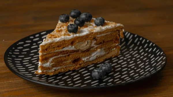 Delicious Homemade Cake Blueberries — Stock Photo, Image