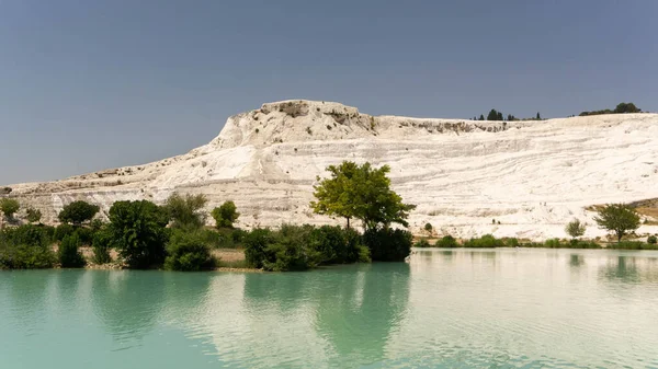 Incredibilmente Bella Roccia Bianca Come Neve Pamukkale — Foto Stock